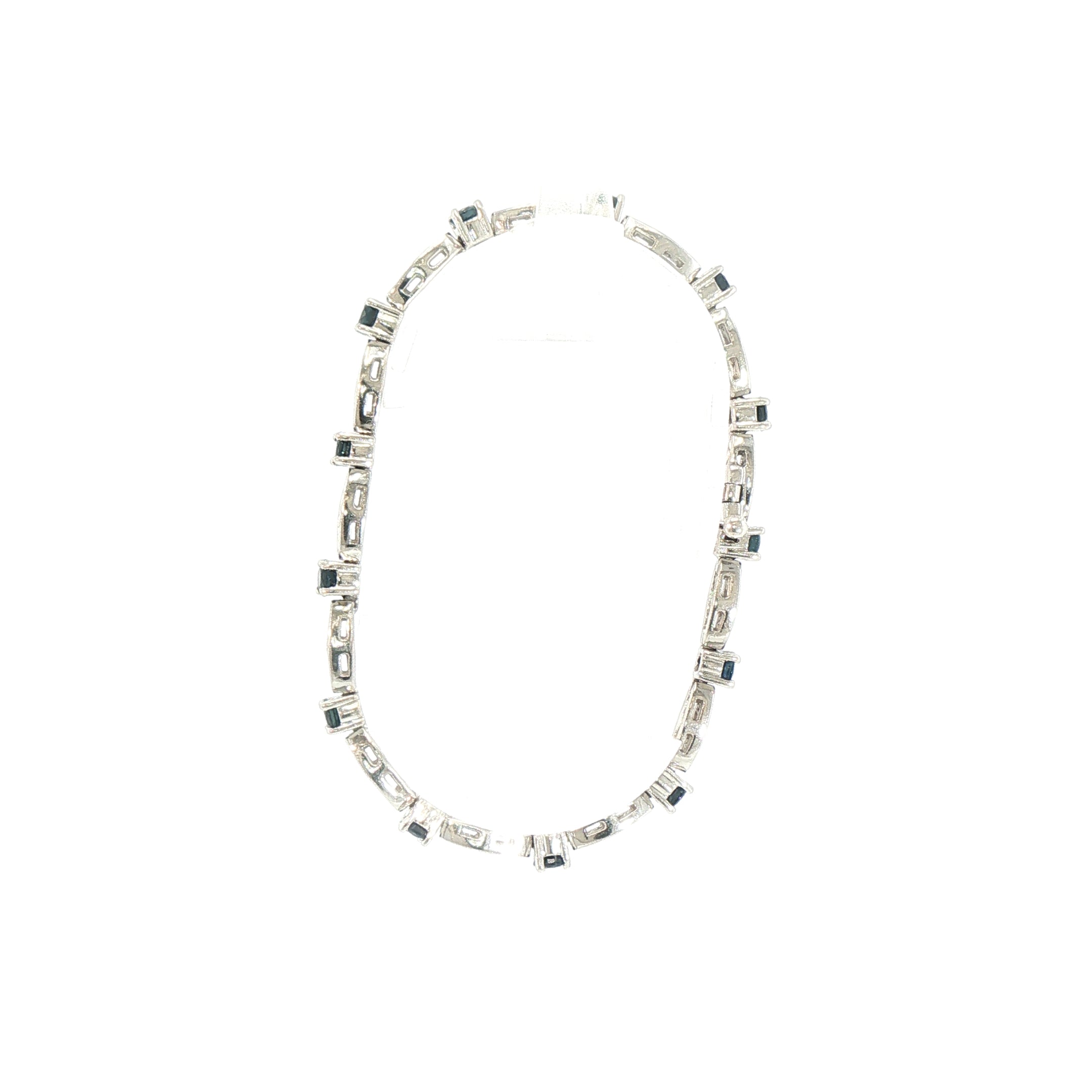 5.85ct Oval Sapphire & 2.08ct Natural Diamond Bracelet Weighing 28.3g in Platinum
