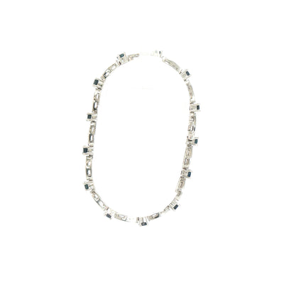 5.85ct Oval Sapphire & 2.08ct Natural Diamond Bracelet Weighing 28.3g in Platinum