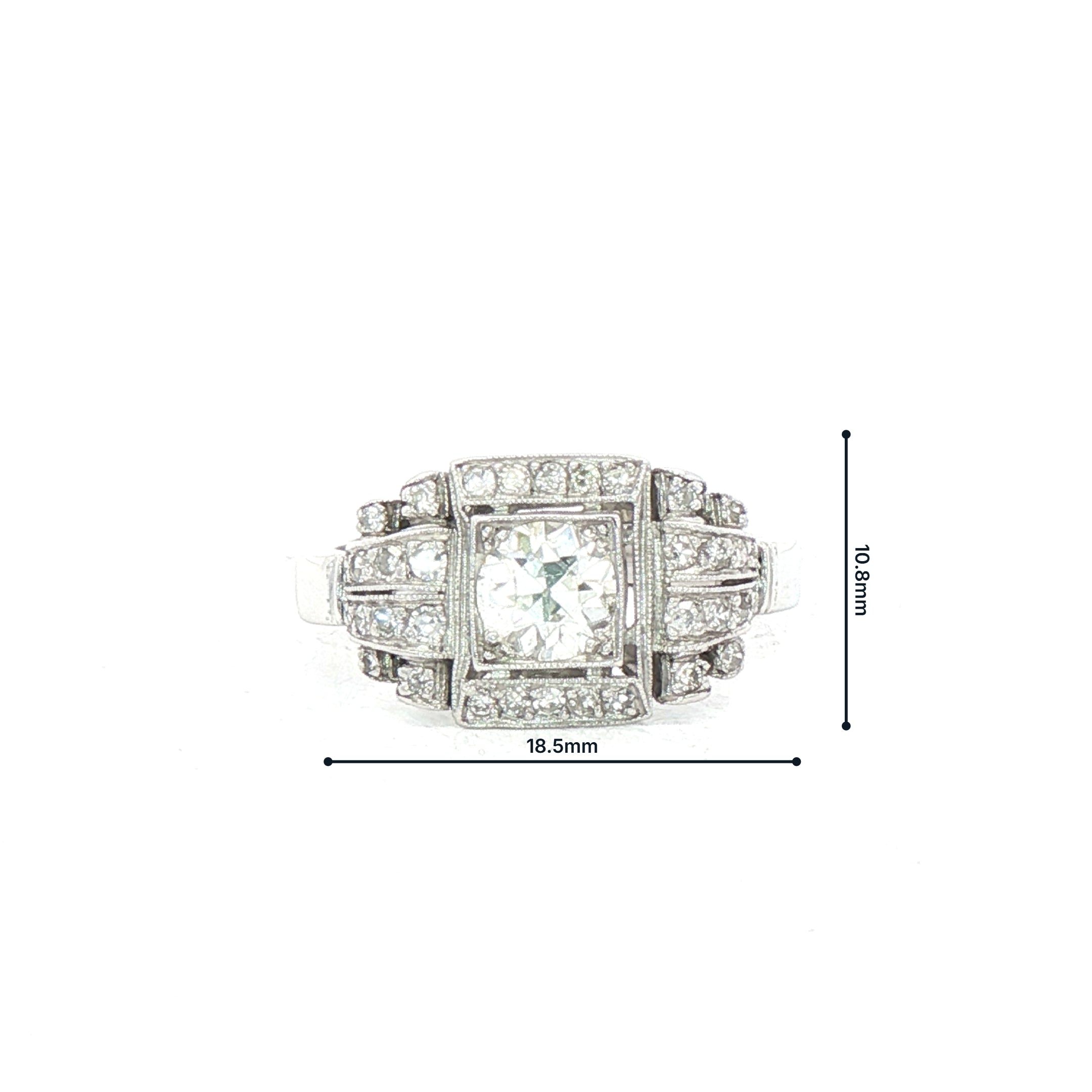 0.65ct Natural Diamond Box Set Ring Set in Platinum