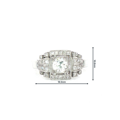 0.65ct Natural Diamond Box Set Ring Set in Platinum