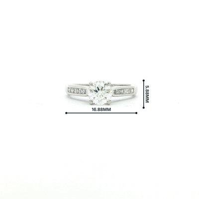 0.78ct Certified Natural Diamond Engagement Ring in Platinum
