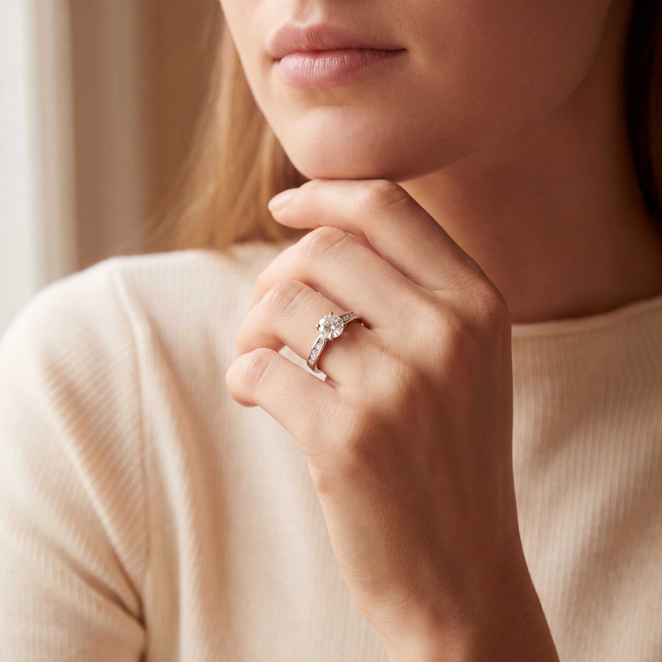 0.78ct Certified Natural Diamond Engagement Ring in Platinum