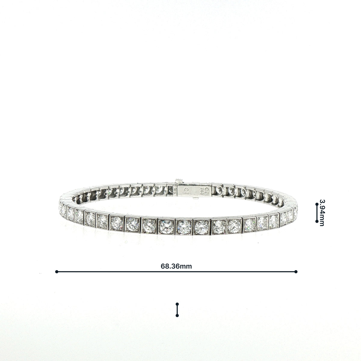 4ct Natural Brilliant Cut Diamond Line Bracelet