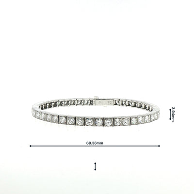 4ct Natural Brilliant Cut Diamond Line Bracelet