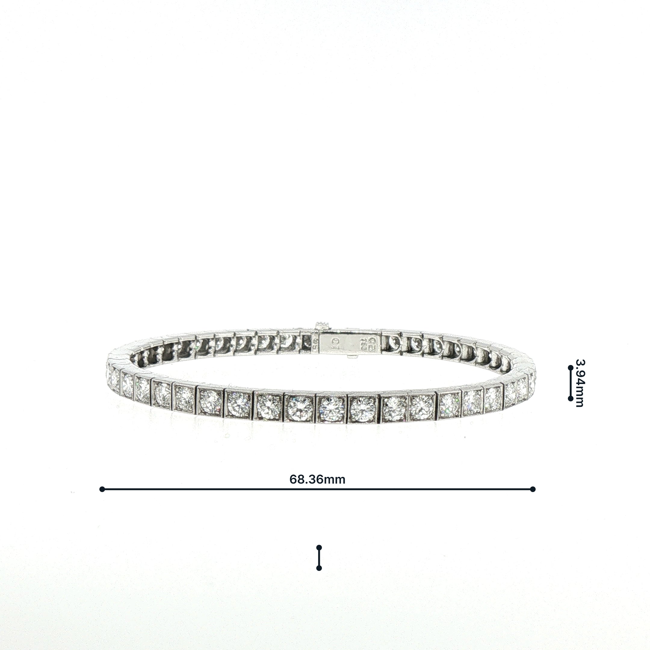 18ct White Gold Natural Diamond Box Set Line Bracelet