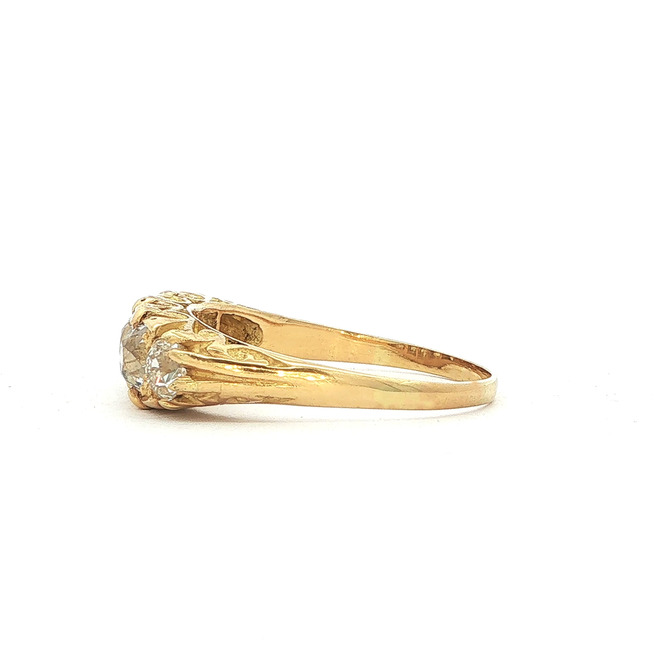 2.35ct Five Stone Vintage Dress Ring Set In 18ct Yellow Gold.