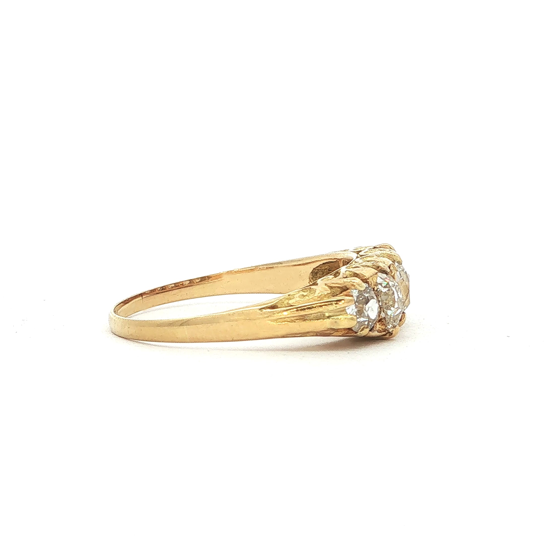 2.35ct Five Stone Vintage Dress Ring Set In 18ct Yellow Gold.