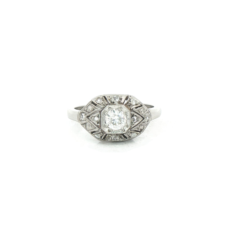 0.25ct Victorian Panel Closter Ring set in Platinum