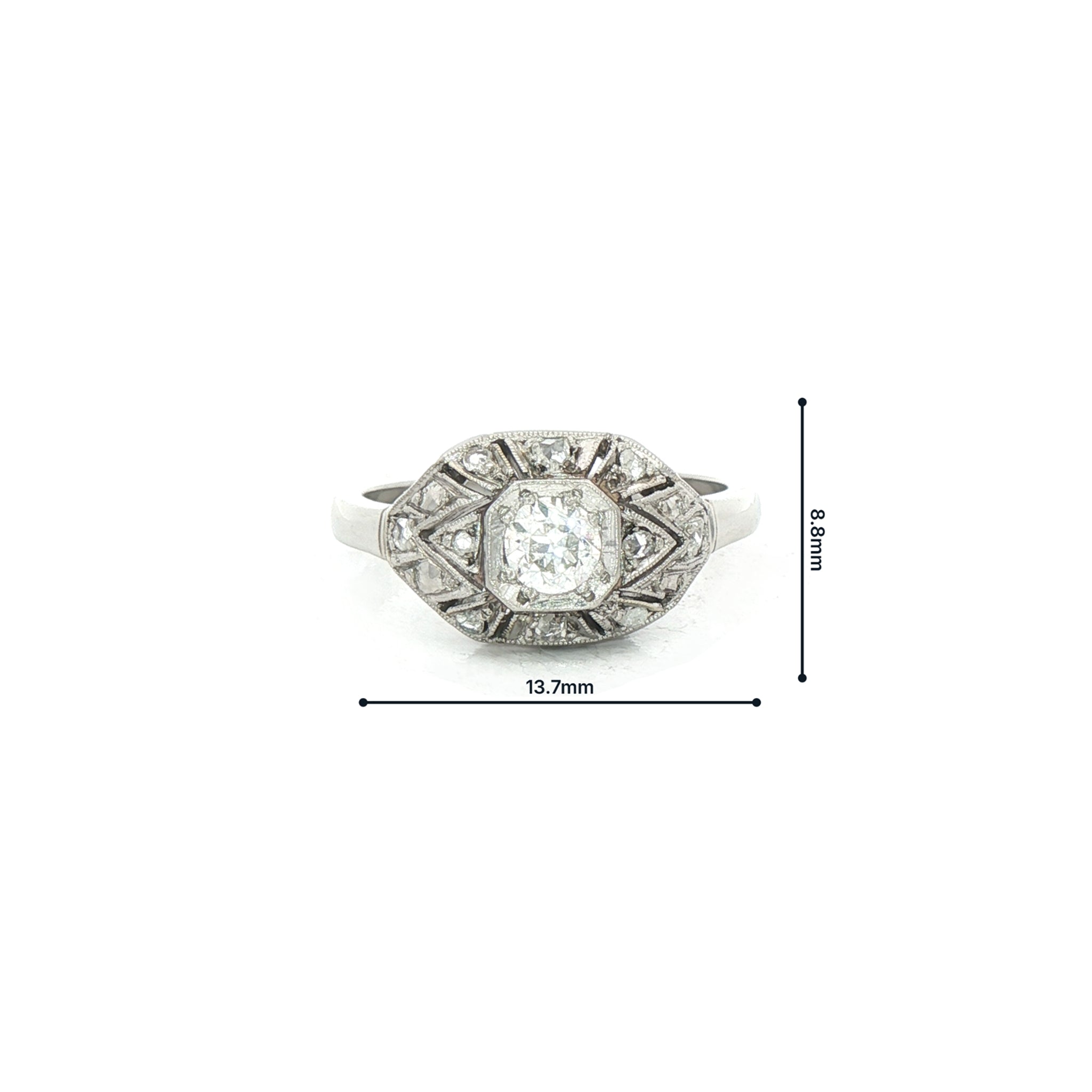 0.25ct Victorian Panel Closter Ring set in Platinum