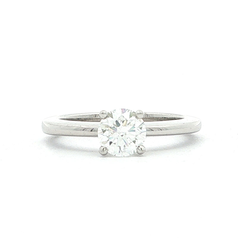 0.65ct F VVS2 Certified Natural Diamond Solitaire Ring 18ct White Gold