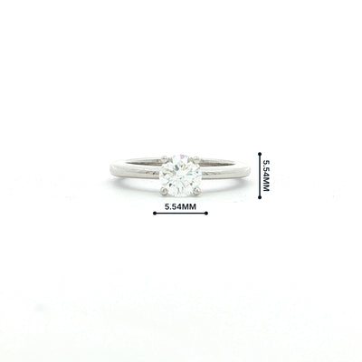 0.65ct F VVS2 Certified Natural Diamond Solitaire Ring 18ct White Gold