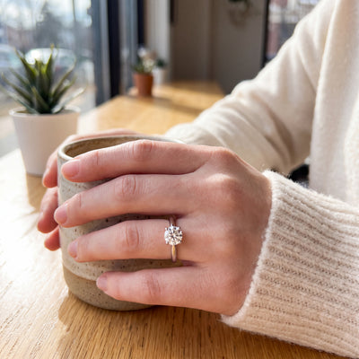 0.65ct F VVS2 Certified Natural Diamond Solitaire Ring 18ct White Gold
