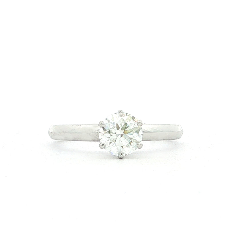Vintage GIA Certified Natural Diamond 0.81ct Solitaire Engagement Ring
