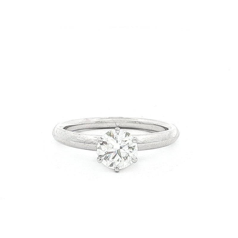 Vintage GIA Certified Natural Diamond 0.81ct Solitaire Engagement Ring