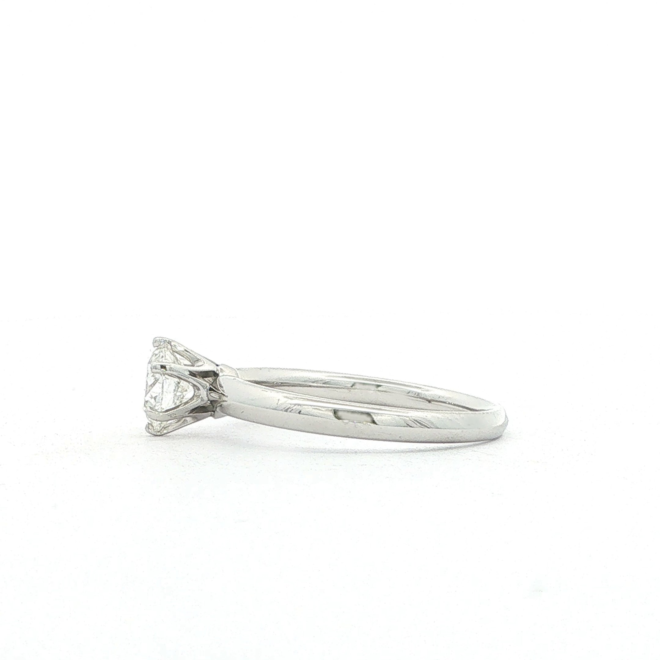 Vintage GIA Certified Natural Diamond 0.81ct Solitaire Engagement Ring