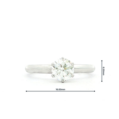 Vintage GIA Certified Natural Diamond 0.81ct Solitaire Engagement Ring