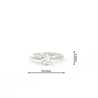 Vintage GIA Certified Natural Diamond 0.81ct Solitaire Engagement Ring