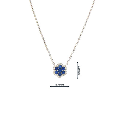 Vintage Natural Sapphire and Diamond Flower Pendant