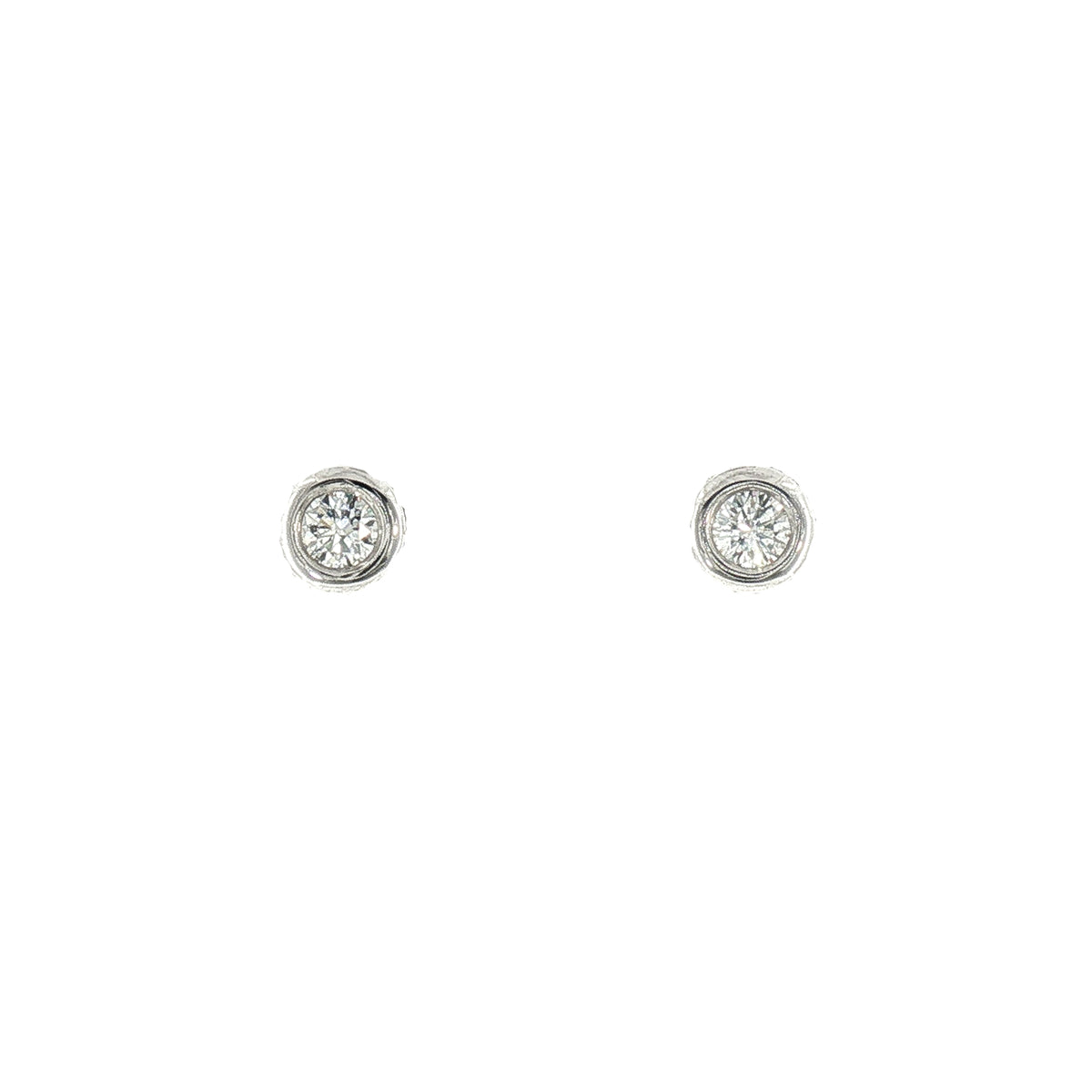 Vintage Natural Diamond Stud Earrings in 18ct White Gold