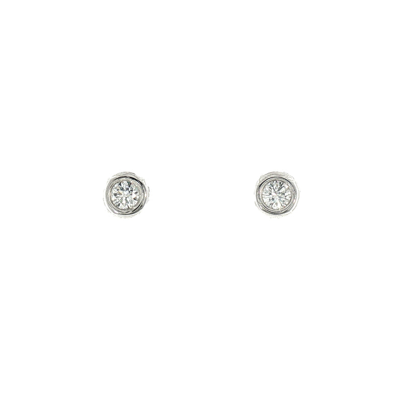 Vintage Natural Diamond Stud Earrings in 18ct White Gold