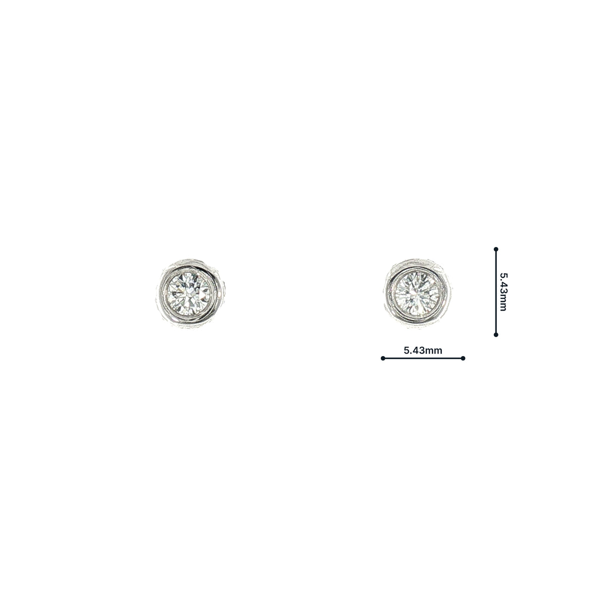 Vintage Natural Diamond Stud Earrings in 18ct White Gold