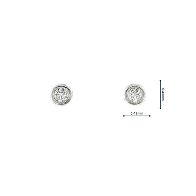 Vintage Natural Diamond Stud Earrings in 18ct White Gold