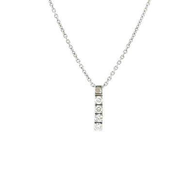 Vintage Natural 0.48ct Diamond Drop Pendant and Chain in 18ct White Gold