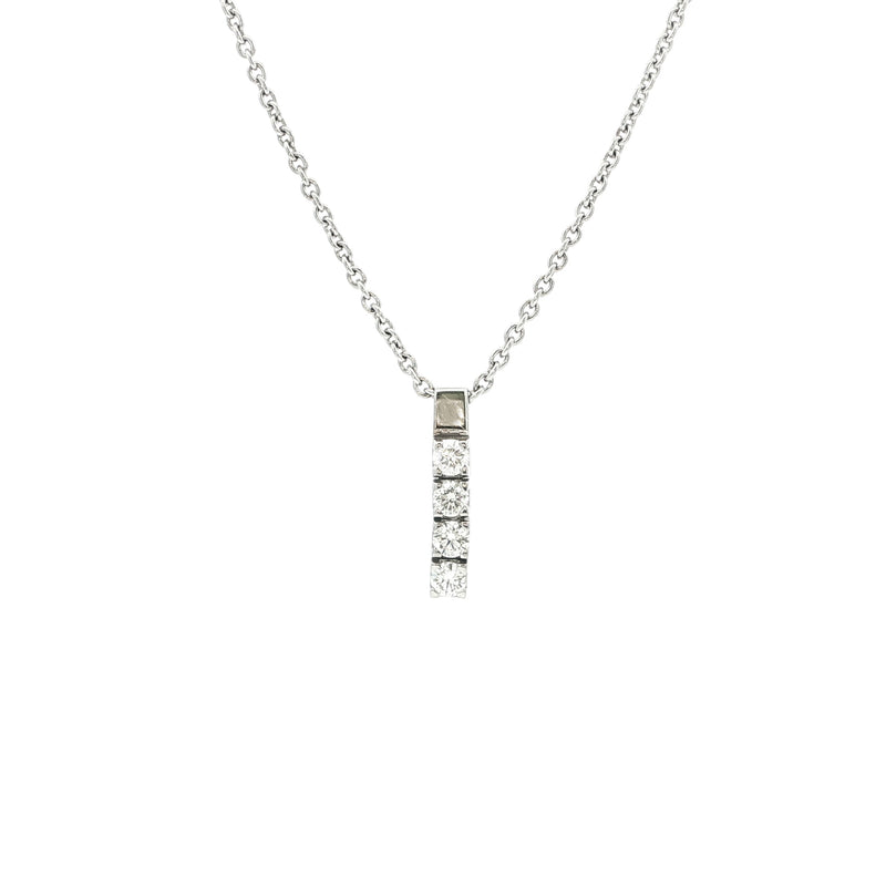 Vintage Natural 0.48ct Diamond Drop Pendant and Chain in 18ct White Gold