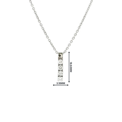 Vintage Natural 0.48ct Diamond Drop Pendant and Chain in 18ct White Gold