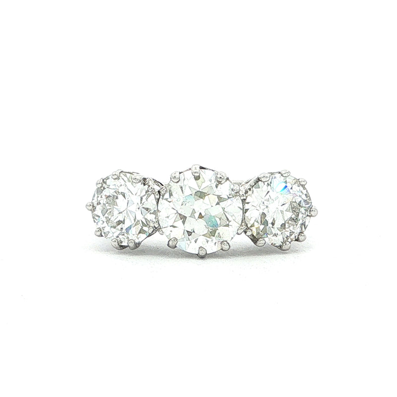 Natural Diamond Three Stone Ring in 18ct White Gold