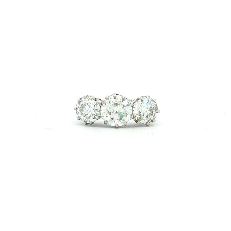 Natural Diamond Three Stone Ring in 18ct White Gold