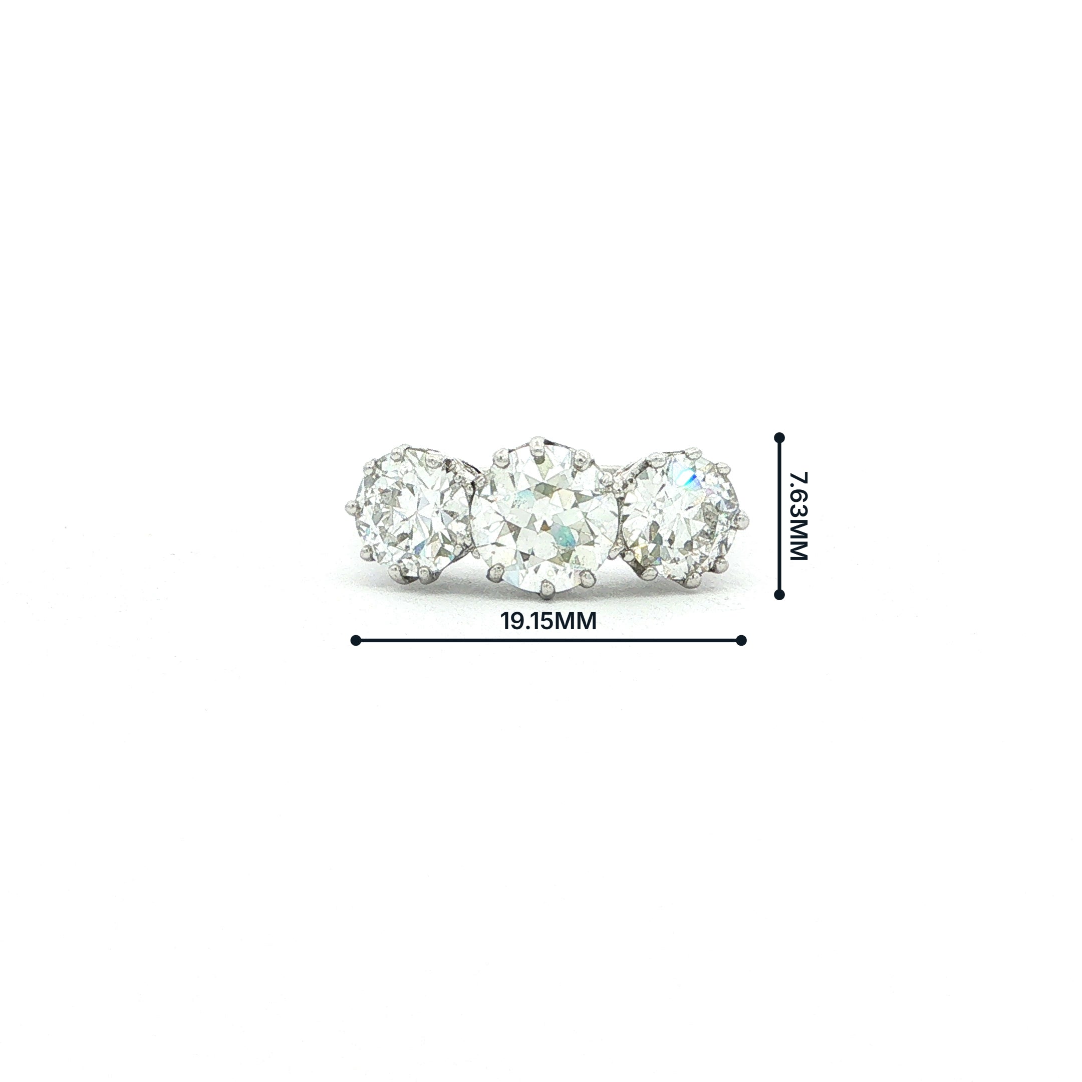 Natural Diamond Three Stone Ring in 18ct White Gold