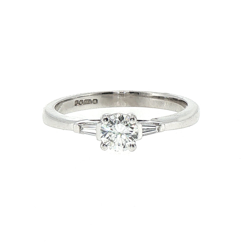 0.44 F VS Solitaire Natural Diamond Ring with Diamond Sholder set in 18ct White Gold