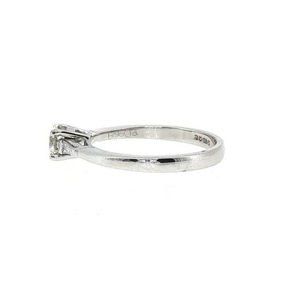 0.44 F VS Solitaire Natural Diamond Ring with Diamond Sholder set in 18ct White Gold