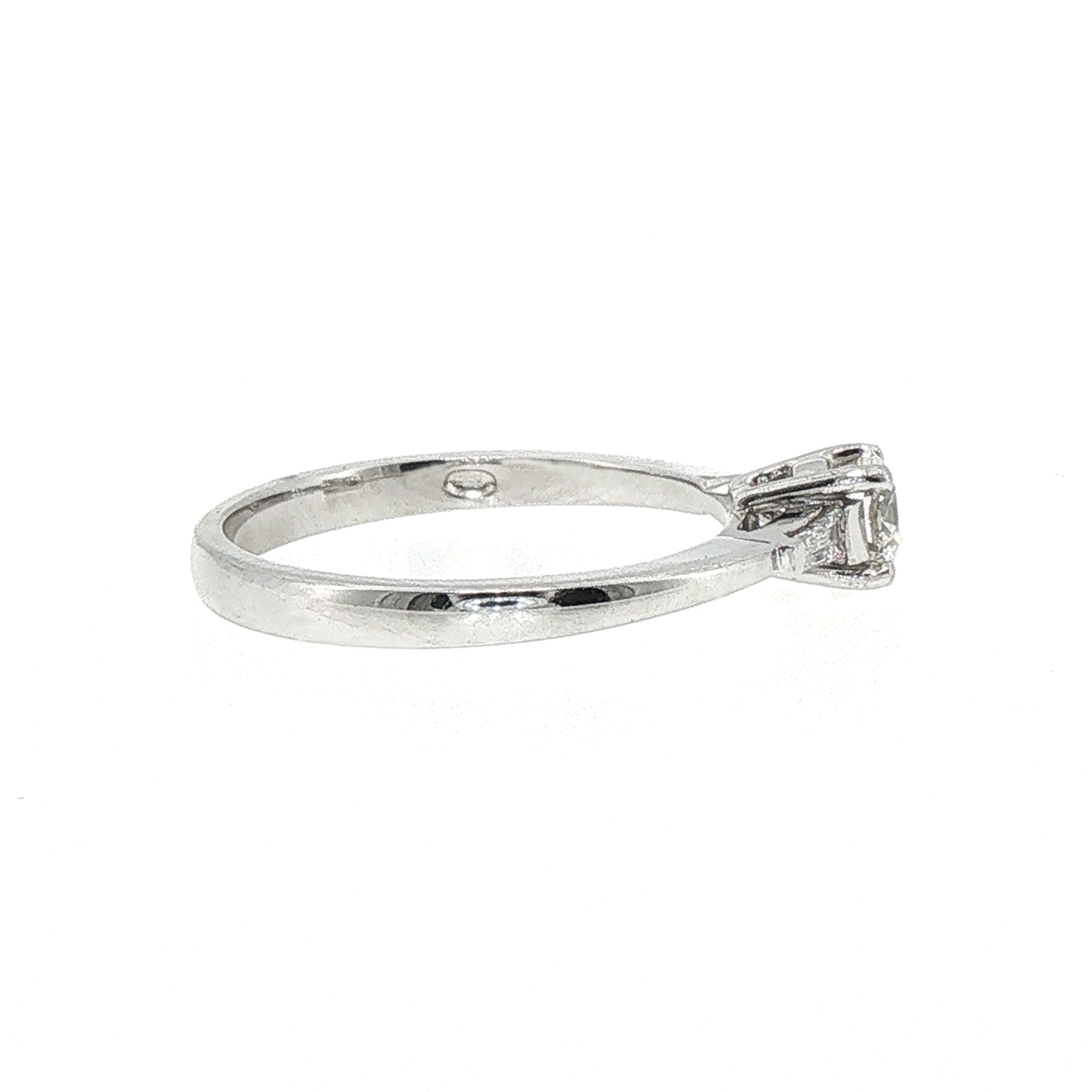 0.44 F VS Solitaire Natural Diamond Ring with Diamond Sholder set in 18ct White Gold