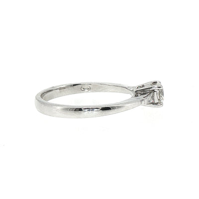 0.44 F VS Solitaire Natural Diamond Ring with Diamond Sholder set in 18ct White Gold
