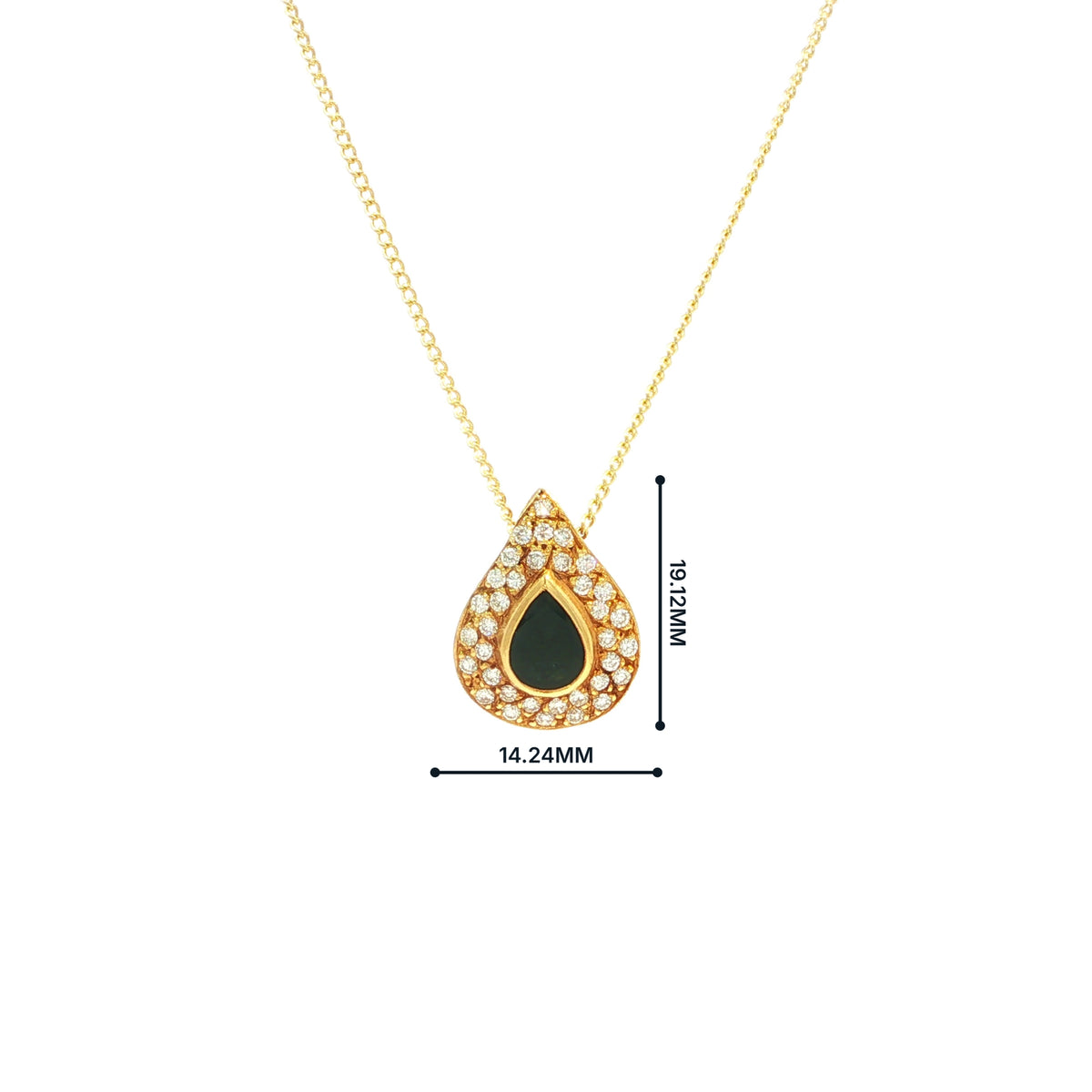 Vintage Sapphire and Natural Diamond Tear Shaped Pendant in 18ct Yellow Gold