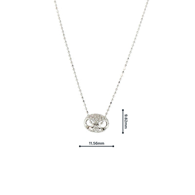 Vintage Natural Diamond Gucci Link Pendant on Chain in 18ct White Gold