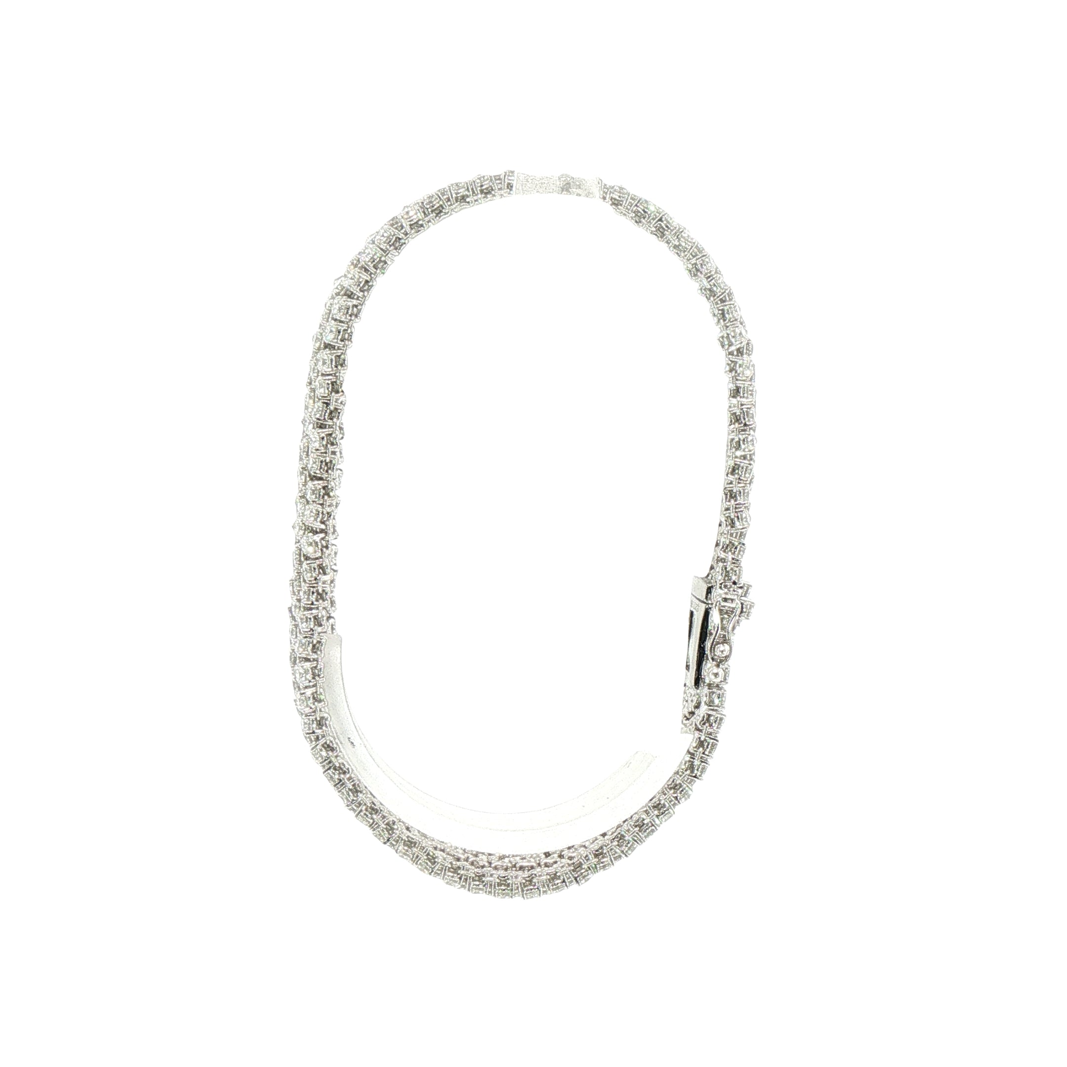 15.70ct Natural Diamond 5 Row Mesh Style Tennis Bracelet Platinum