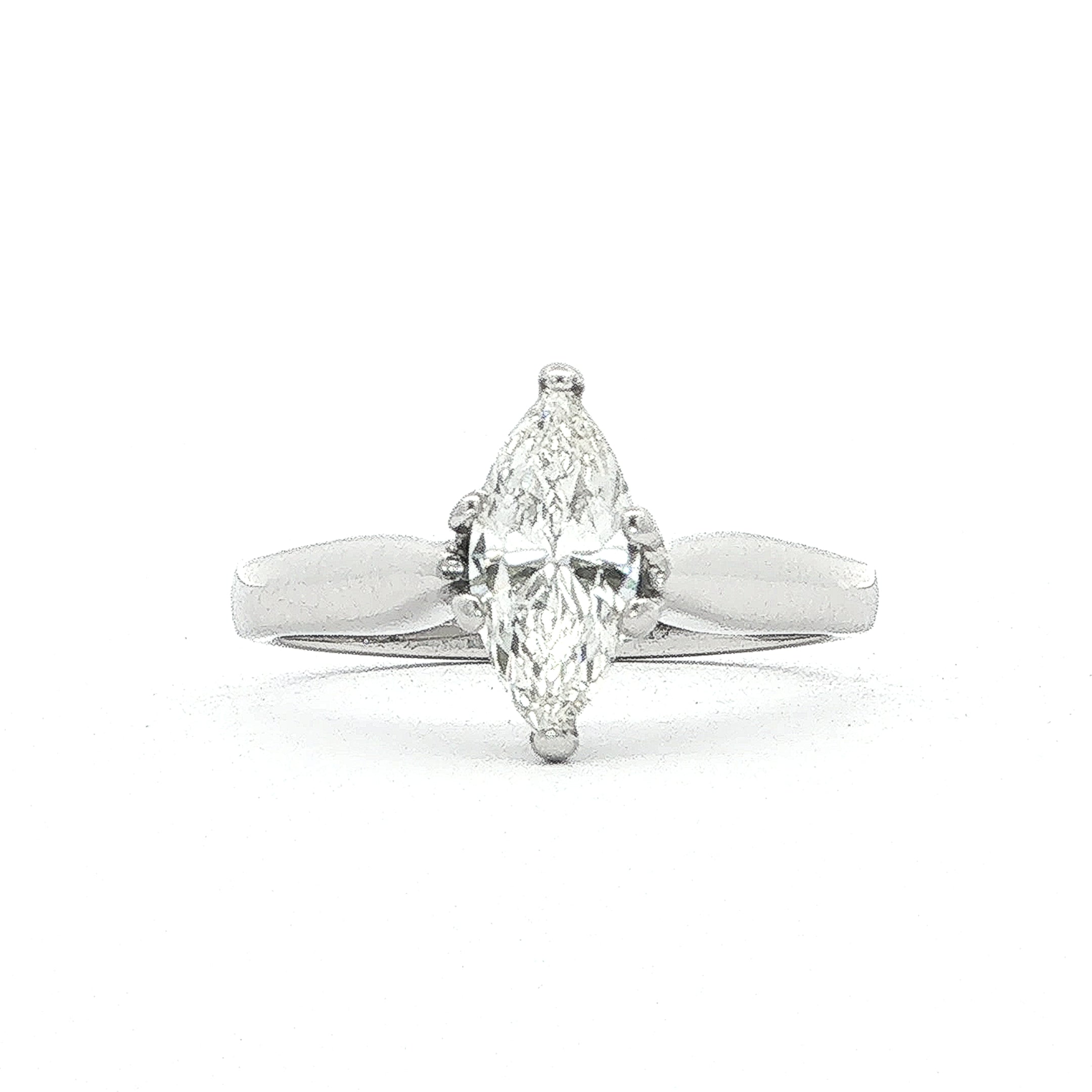 C0.60ct G vs1 Marquise Natural Diamond Ring Set In 18ct White Gold