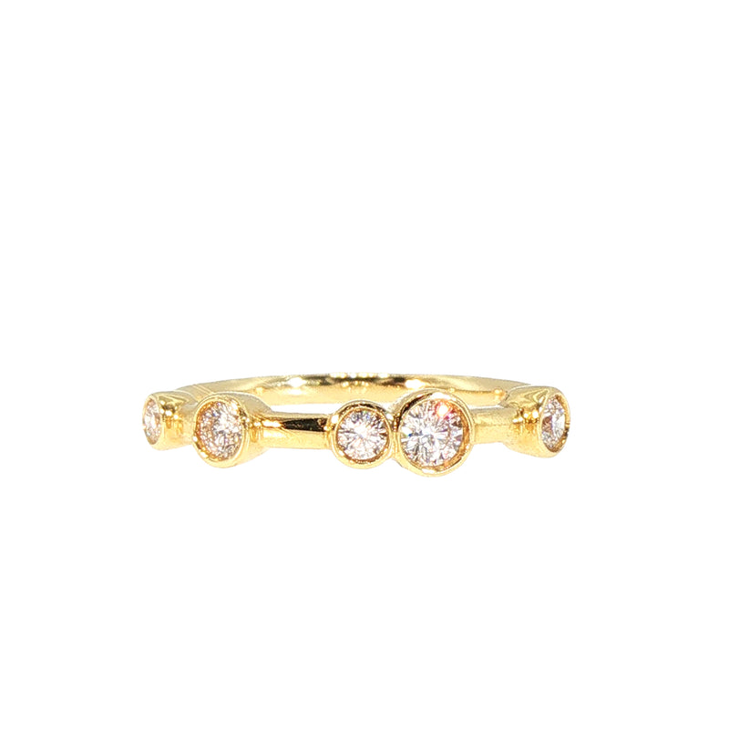Vintage Diamond Bamboo RainDance Ring in 18ct Yellow Gold