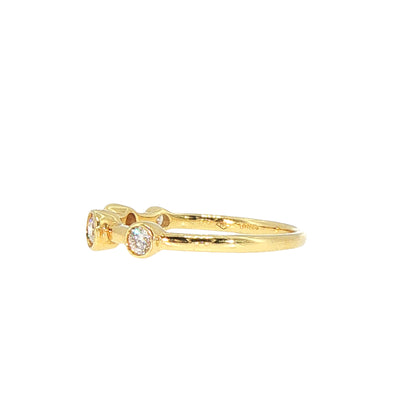 Vintage Diamond Bamboo RainDance Ring in 18ct Yellow Gold