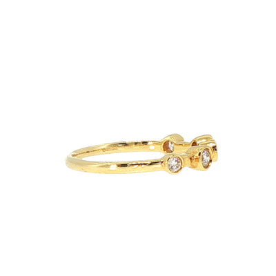 Vintage Diamond Bamboo RainDance Ring in 18ct Yellow Gold