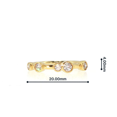 Vintage Diamond Bamboo RainDance Ring in 18ct Yellow Gold