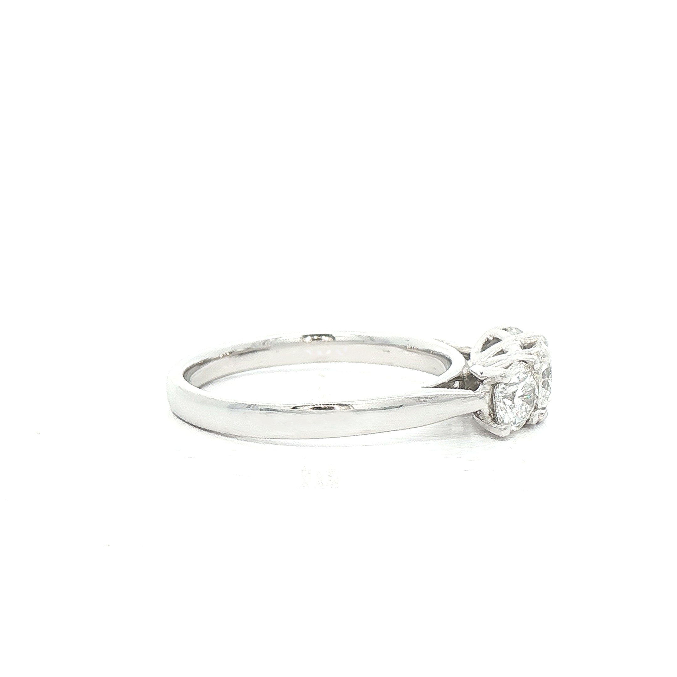 C0.40ct S0.60ct F/G vs Natural Diamond Round Cut Three Stone Ring Set In 18ct White Gold