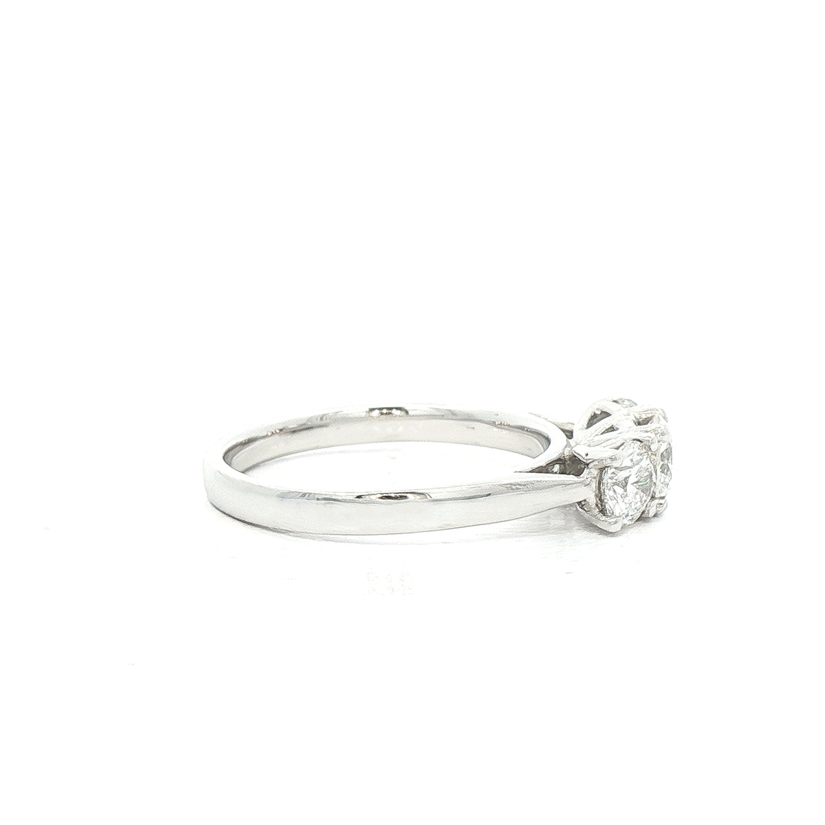 C0.40ct S0.60ct F/G vs Natural Diamond Round Cut Three Stone Ring Set In 18ct White Gold