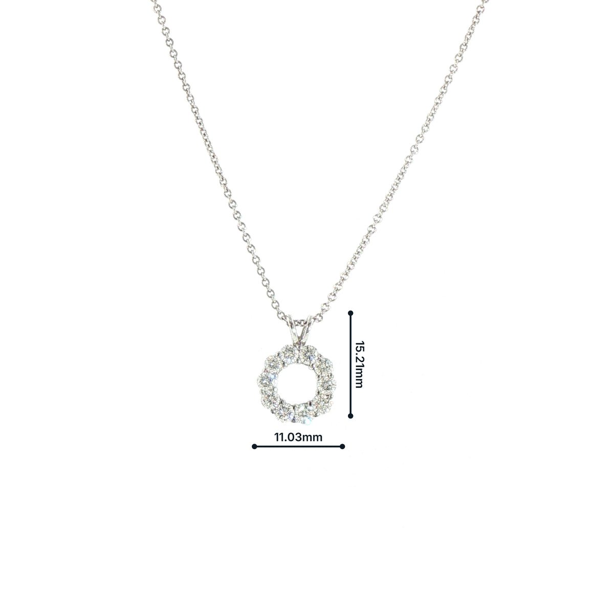 Natural Diamond Round Pendant in 18ct White Gold