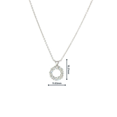 Natural Diamond Round Pendant in 18ct White Gold