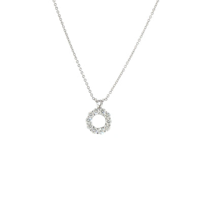 Natural Diamond Round Pendant in 18ct White Gold