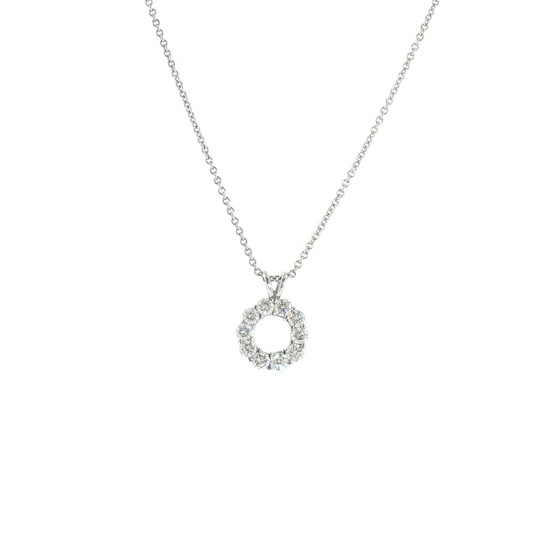 Natural Diamond Round Pendant in 18ct White Gold